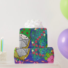 PERSONALISIERTE MERRY CHRISTMAS MIT GNOME XMAS TRE GESCHENKPAPIER