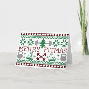 Personalisierte "Merry Fitmas"-Karte für Gym Fanat Karte
