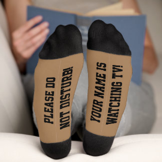 PERSONALISIERTE Message Socks Brown Socken