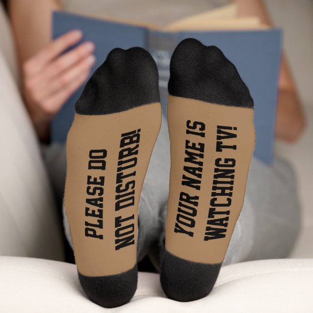 PERSONALISIERTE Message Socks Brown Socken (Unterseite)
