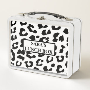 Personalisierte Metal Lunch Box - Leopard Print