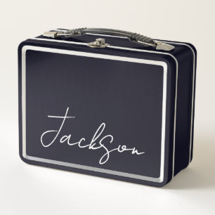 Personalisierte Metall-Lunchbox mit Namen Metall Brotdose