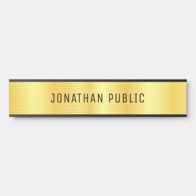 Personalisierte Metallic Look Imitate Gold Elegant Türschild (Vorderseite )