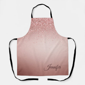 Personalisierte Metallic Rose Gold Glitzer Drippin Schürze