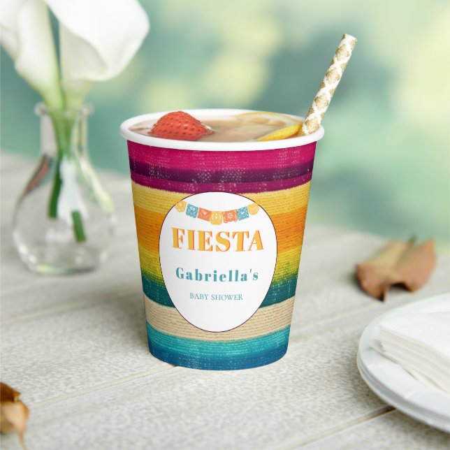 Personalisierte mexikanische Fiesta Babydusche Pappbecher (In Situ)