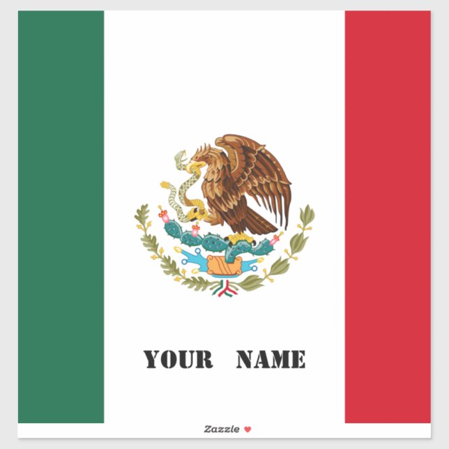 Personalisierte mexikanische Flagge Rechteckheber Aufkleber (Blatt)