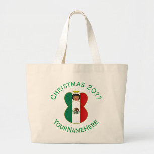 Personalisierte mexikanische Weihnachtsflagge Enge Jumbo Stoffbeutel