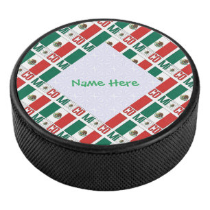 Personalisierte Mexiko-Flagge gekachelt Eishockey Puck