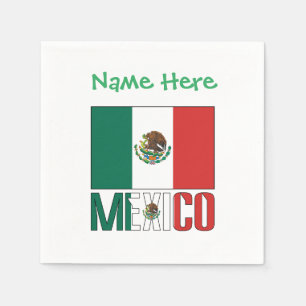 Personalisierte Mexiko-Flagge-Party-Papier Serviette