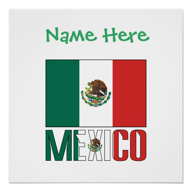 Personalisierte Mexiko-Flagge Poster (Vorderseite)