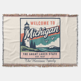 Personalisierte Michigan-Wurfdecke Decke