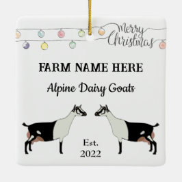 Personalisierte Milchziege Weihnachten Keramikornament