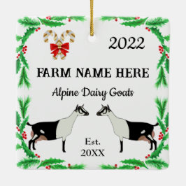 Personalisierte Milchziegenfarm Weihnachten Keramikornament