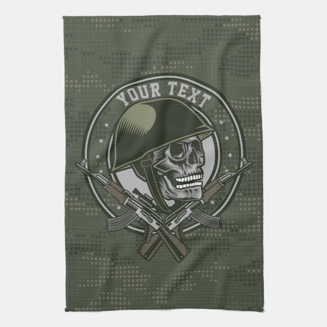 Personalisierte militärische Camouflage Soldat Sch Geschirrtuch (Vertikal)