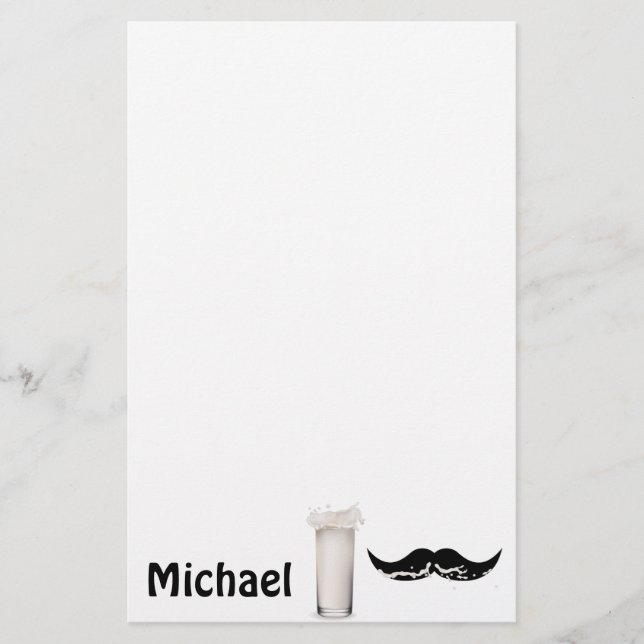 Personalisierte Milk Mustache Briefpapier (Vorderseite)