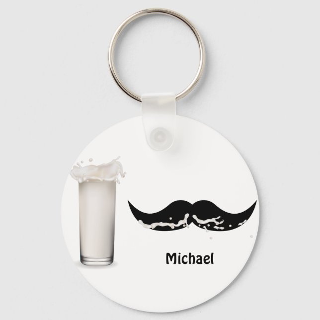 Personalisierte Milk Mustache Schlüsselanhänger (Vorderseite)