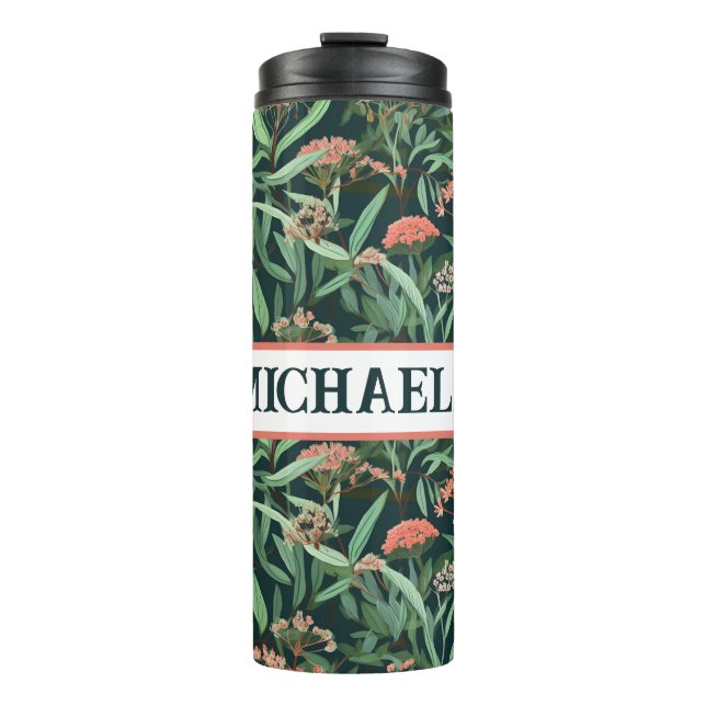 Personalisierte Milkweed Gemustert Thermosbecher (Vorderseite)