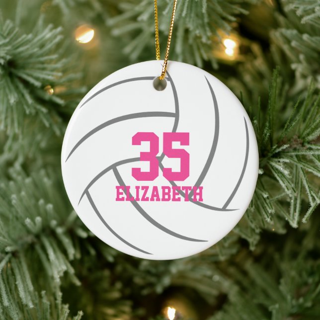 personalisierte Mindesthändchenvolleyball Keramik Ornament (Baum)