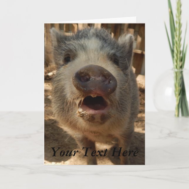 Personalisierte Mini-Schweinekarte, Karte (Vorderseite)
