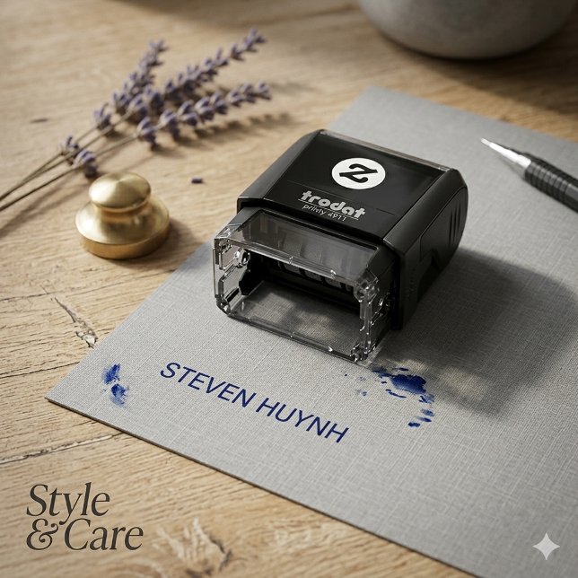 Personalisierte Mini-Selbstfarbige Briefmarke mit  Permastempel (Personalized Mini Self-Inking Stamp with Name)