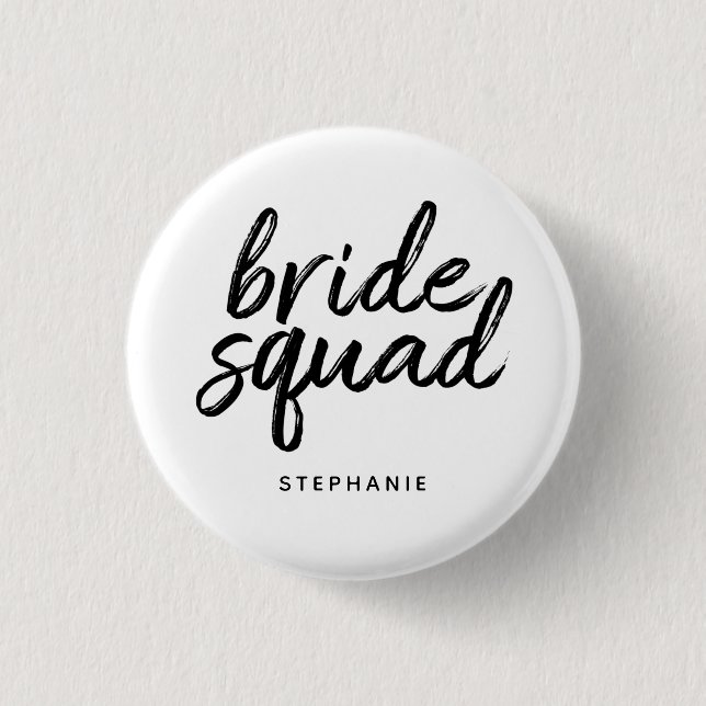 Personalisierte Minimal Bride Squad Button (Vorderseite)