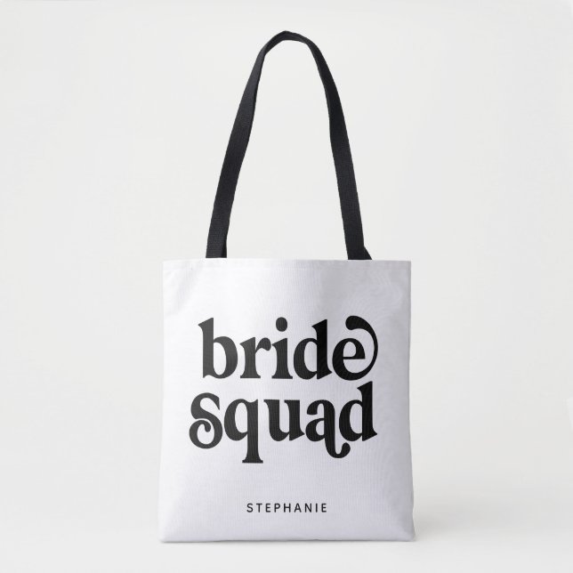 Personalisierte Minimal Bride Squad Tote Bag Tasche (Vorderseite)