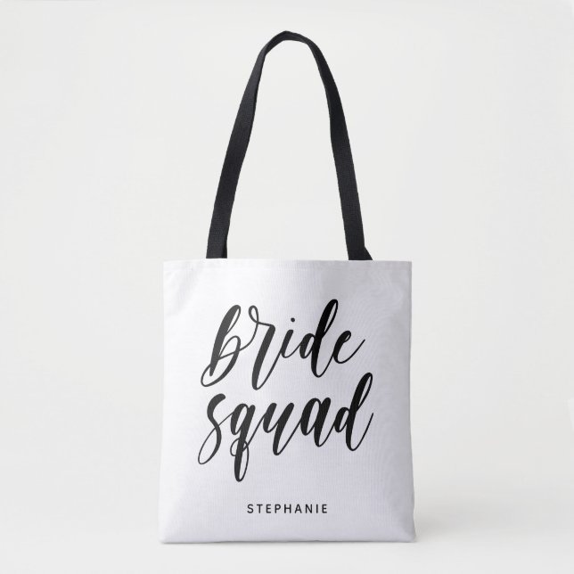 Personalisierte Minimal Bride Squad Tote Bag Tasche (Vorderseite)