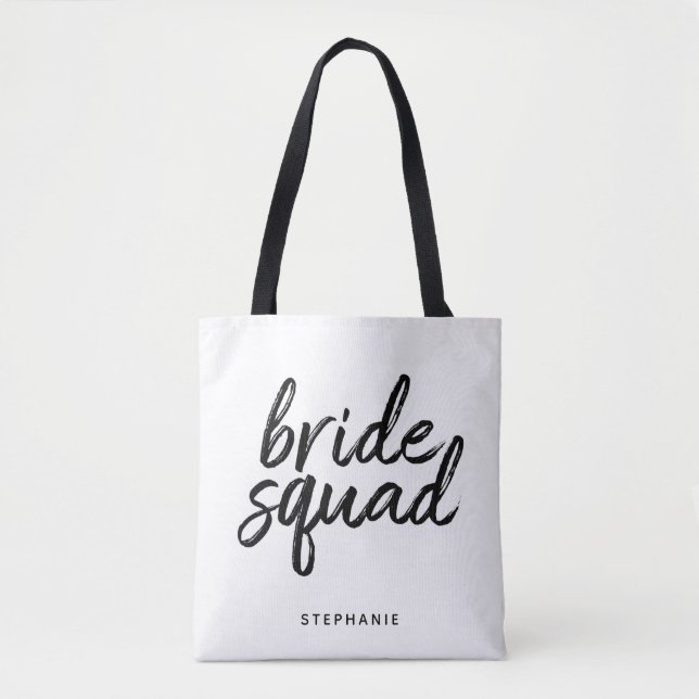 Personalisierte Minimal Bride Squad Tote Bag Tasche (Vorderseite)