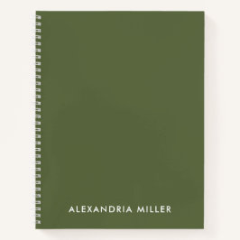 Personalisierte Minimal Olive Monogram Spiral Notizbuch