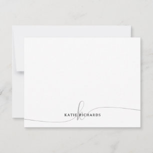 Personalisierte Minimalistisch-Grau-Note-Karte Mitteilungskarte