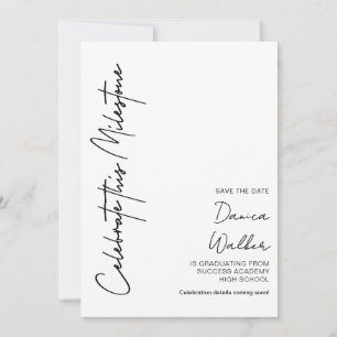 Personalisierte minimalistische Abschluss-Save-the Save The Date