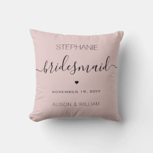 Personalisierte minimalistische Brautjungfer-Gesch Kissen