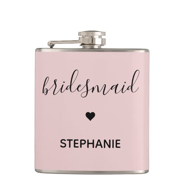 Personalisierte Minimalistische Bridesmaid kundens Flachmann (Vorderseite)