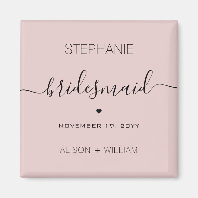 Personalisierte Minimalistische Bridesmaid kundens Magnet (Vorne)