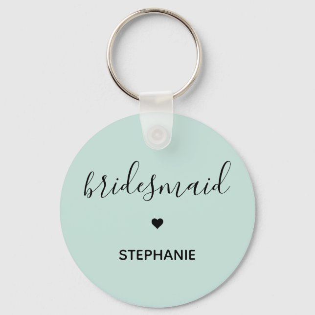 Personalisierte Minimalistische Bridesmaid kundens Schlüsselanhänger (Vorderseite)