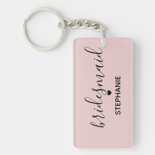 Personalisierte Minimalistische Bridesmaid kundens Schlüsselanhänger (Vorderseite)