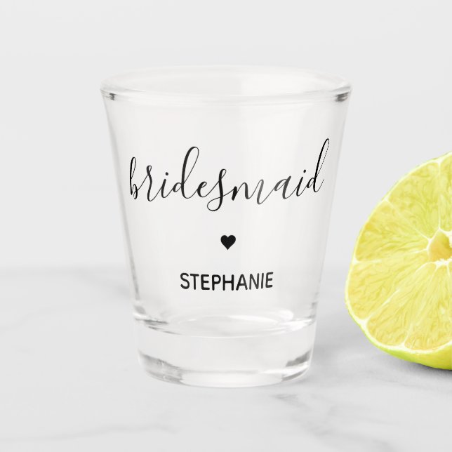 Personalisierte Minimalistische Bridesmaid kundens Schnapsglas (Vorderseite)