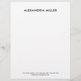 Personalisierte Minimalistische Buchstaben Schwarz Briefbogen