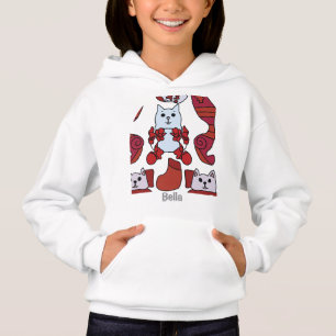 Personalisierte Minimalistische Ferienkatzen in St Hoodie