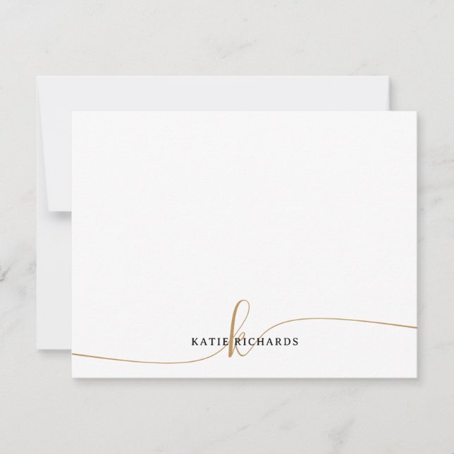 Personalisierte Minimalistische Gold-Note-Karte Mitteilungskarte (Vorderseite)