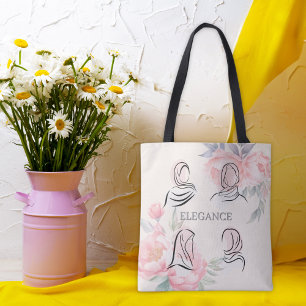 Personalisierte Minimalistische Hijab-Linienkunst  Tasche