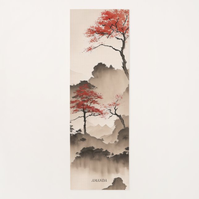 PERSONALISIERTE Minimalistische japanische Küste Yogamatte (Vorderseite)