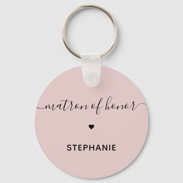 Personalisierte Minimalistische Matron der Ehre Cu Schlüsselanhänger (Vorderseite)