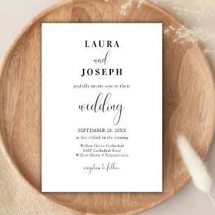 Personalisierte Minimalistische Moderne Hochzeit Einladung