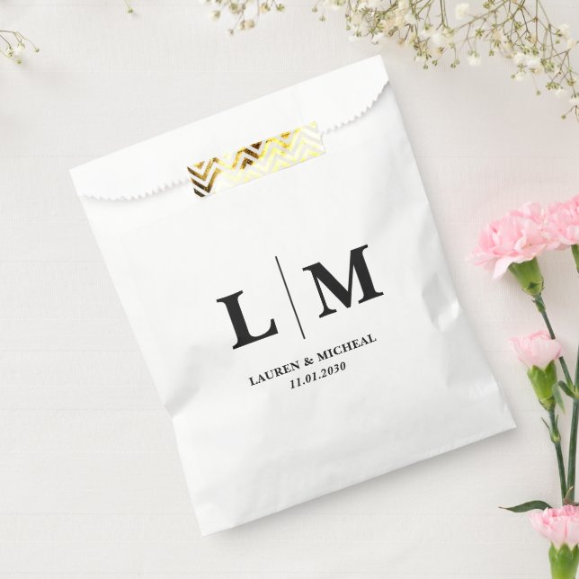 Personalisierte Minimalistische Monogramm-Anfangsz Geschenktütchen (Versiegelt)