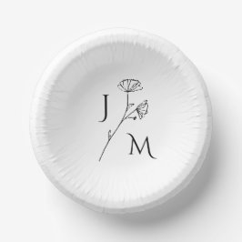 Personalisierte Minimalistische Monogramm-Papierpl Pappteller