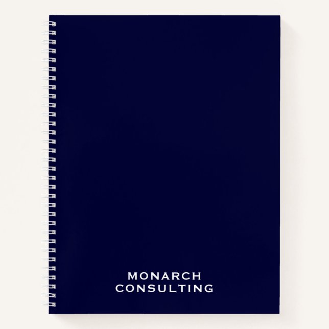 Personalisierte Minimalistische Navy Blue Business Notizbuch (Vorderseite)