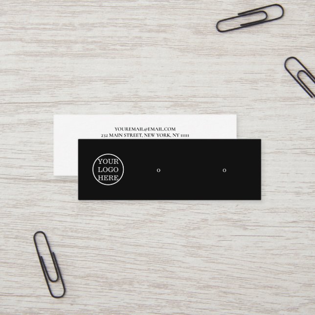 Personalisierte Minimalistische Ohrring-Anzeige Mini Visitenkarte (Vorderseite/Rückseite Beispiel)