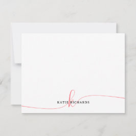 Personalisierte Minimalistische Rosa-Farbkarte Mitteilungskarte