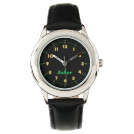 Personalisierte Minimalistische Schwarzgelbe Junge Armbanduhr